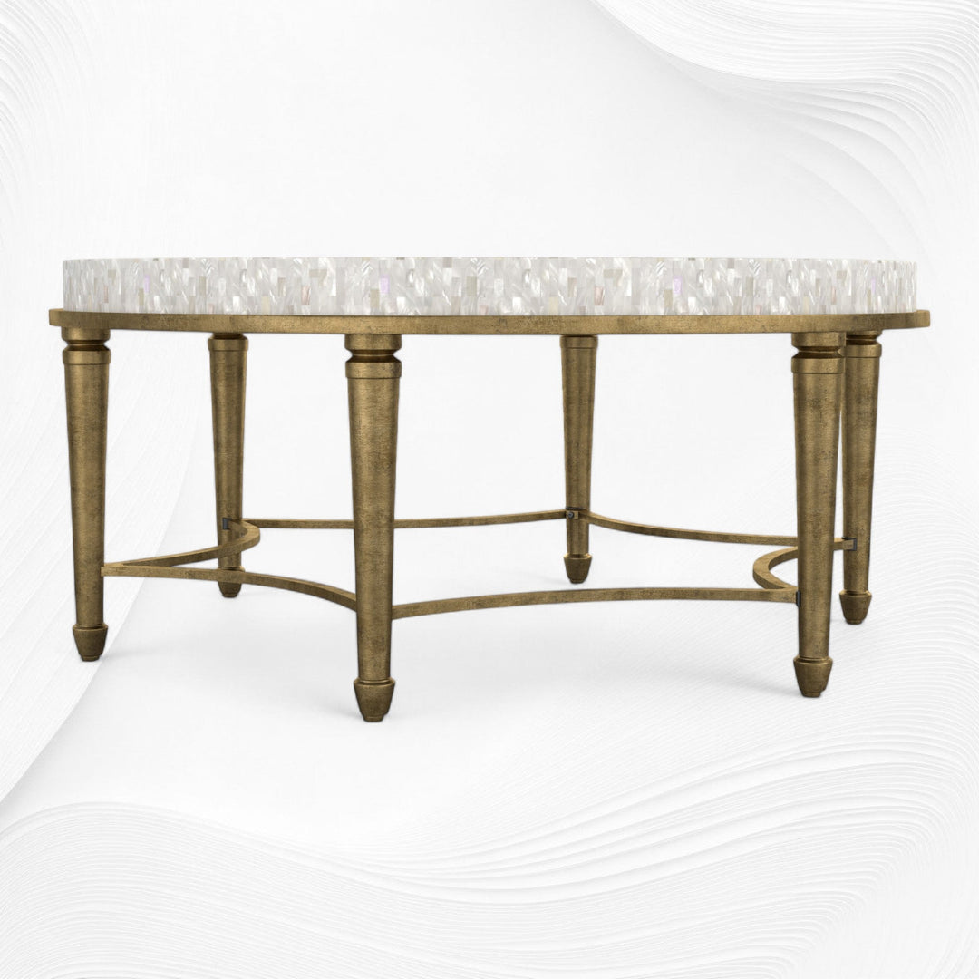 White Mother of Pearl Inlay Coffee Table