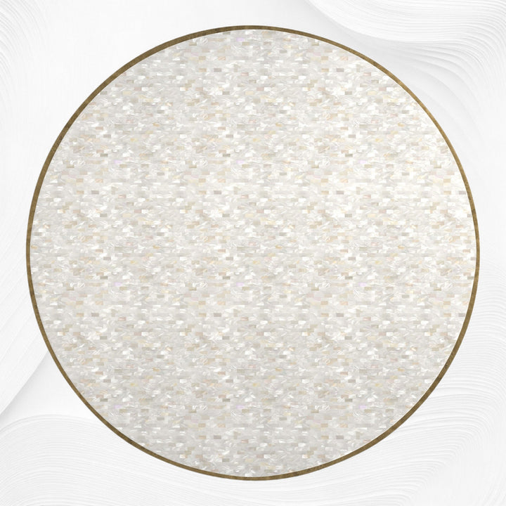 White Mother of Pearl Inlay Coffee Table
